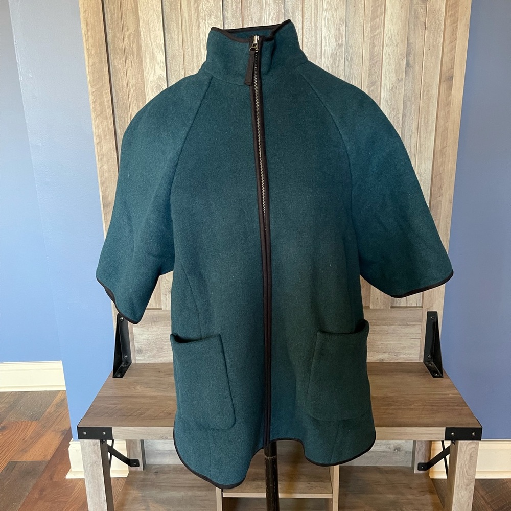Old Navy Teal “Shacket” with cropped sleeves size small